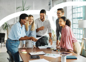 Business meeting businesswoman woman office portrait job career happy businessman teamwork colleague businessperson startup creative student education project