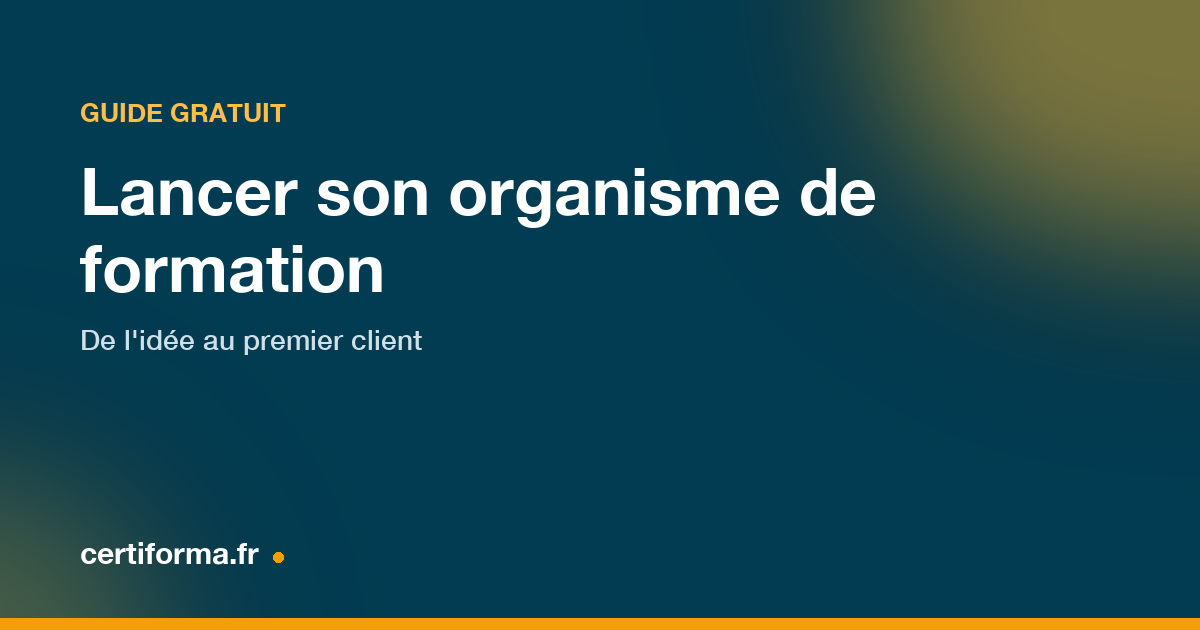 Couverture du guide lancement — Certiforma