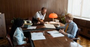 Réunion de travail sur un dossier d'audit Qualiopi en organisme de formation